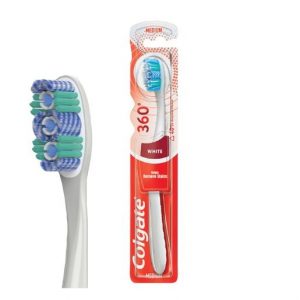 Colgate 360 Optic White Medium Toothbrush מברשת שיניים קולגייט 360